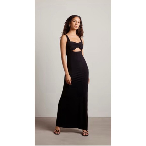TOBI NO PROBLEM RIBBED CUTOUT MAXI DRESS - BLACK- Size Small - Picture 1 of 9